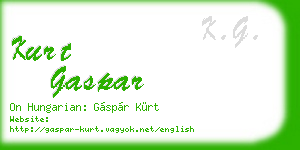 kurt gaspar business card